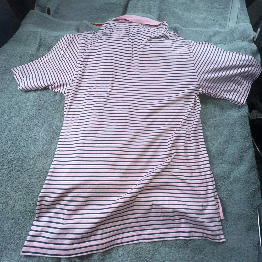 Polo Golf Ralph Lauren Shirt Adult guy Large Pink Striped Golf Rugby‎ Mens Sz L